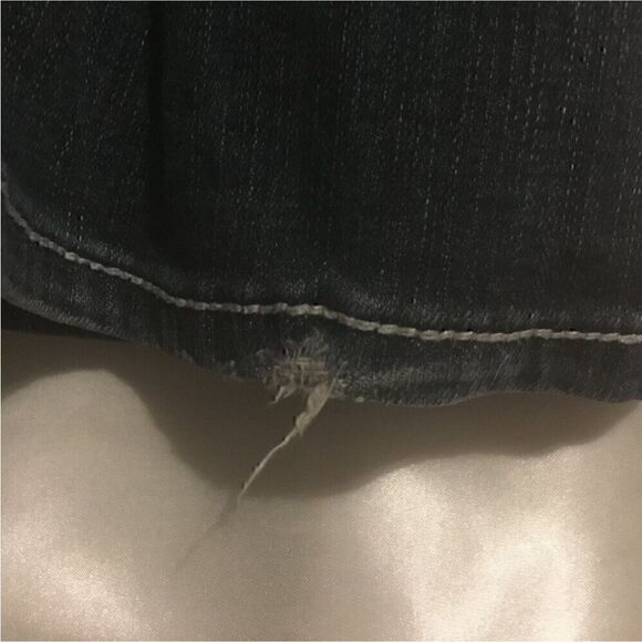 LA Idol Dark Wash Rhinestone Pocket Boot cut Jeans 7 - Picture 7 of 13